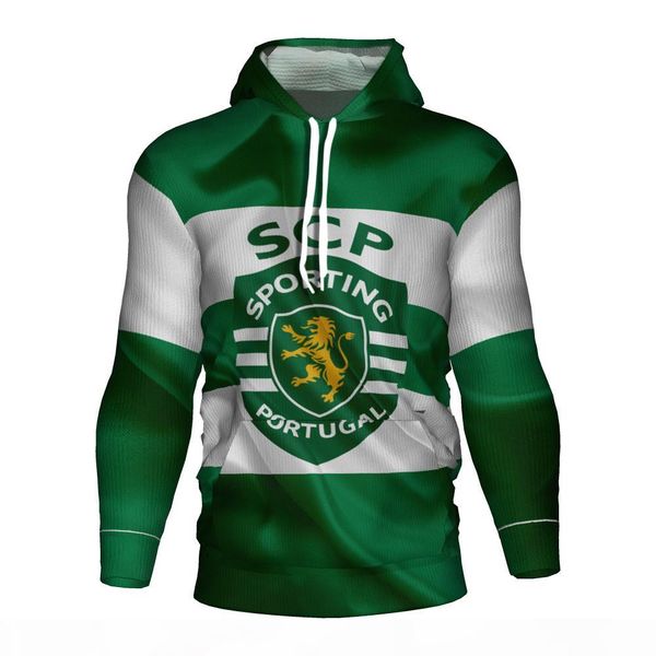 

sporting lisbon portugal soccer jersey 2018 2019 3d hoodie sporting lisbon club portugal sweatshirt hoodies, Black
