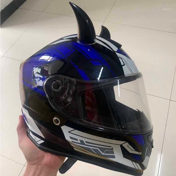 

motorcycle helmets 1 pair helmet horn with sucker motocross face protective decor devil decoration car styling1
