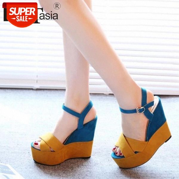 

doratasia new ins ladies wedges high heels sandals 2020 platform party wedding sandals women fashion summer shoes woman #xh0u, Black