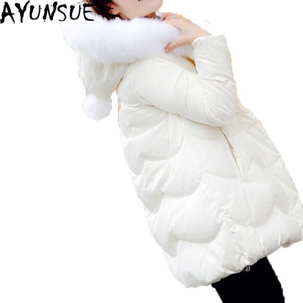 

women's down & parkas korean style winter jacket women fur collar hoody long coats loose warm cloak female outerwear fashion abrigos st, Black