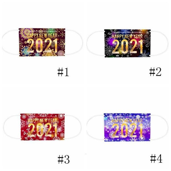 

6tgvface disposable happy new masks year 2021 print mouth cover dustproof breathable protective mask dda802