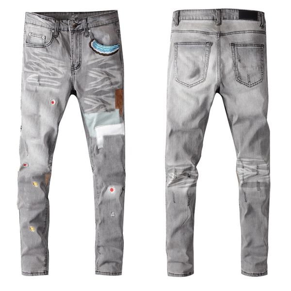 

new mens fashion mens stylist black blue jeans low hole rock denim fashion streetwear biker man popular hip hop pants trousers size 28-40