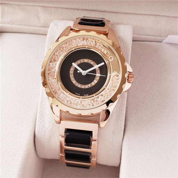 

brand watch women girl crystal style metal steel band quartz wrist watches ch32, Slivery;brown