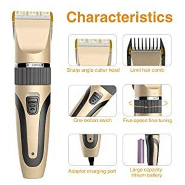 

hair clippers men's clippers, golden cordless electric clipper beard trimmer rechargeable waterproof haircut kit