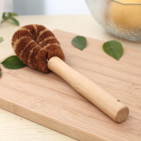 

wooden handle pot dishwashing brush non stick oil coconut palm bowl cleaning brush kitchen wash bowl dishwashing brush h jlljsr