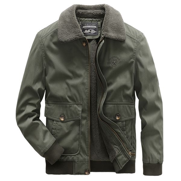 

2020 new winter jacket for men fleece lined thick warm coat multi-pocket millatary jacket fur collar plus size s-5xl c1212, Black