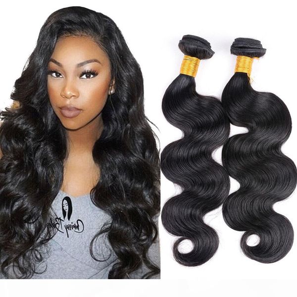 

peruvian virgin hair body wave 2 bundles human hair weaves 100% unprocessed peruvian human hair natural color 8-28inch, Black