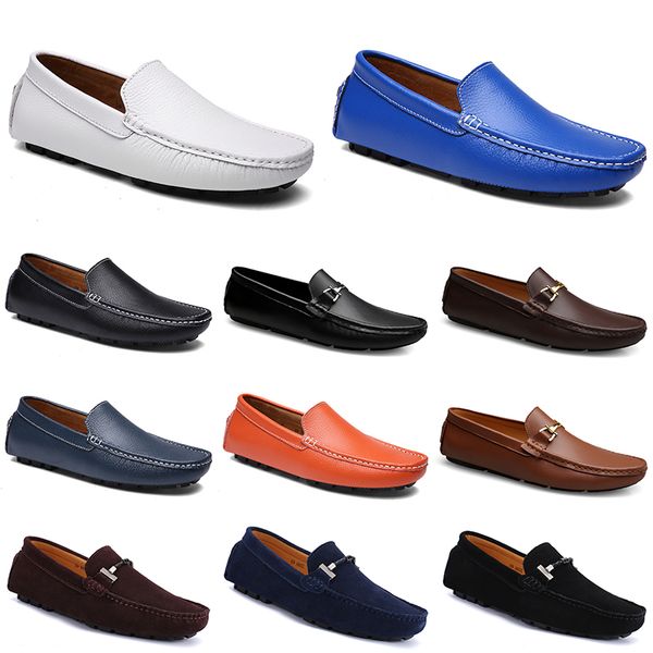 pelle doudous scarpe da guida casual da uomo Suole morbide traspiranti Abbronzatura chiara nero navy bianco blu argento giallo grigio calzature all-match outdoor cross-border