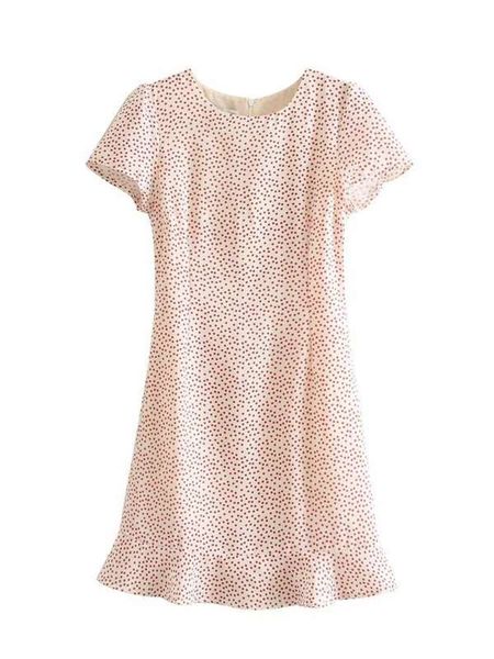 

versatile wind 2020 temperament summer new fashion trend waist show thin wave point ruffle dress, Black;gray