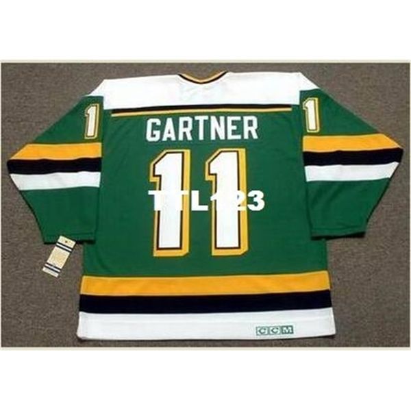 

121 #11 mike gartner minnesota north stars 1989 ccm vintage home hockey jersey or custom any name or number retro jersey, Black