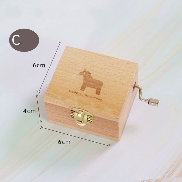

wooden mini box cartoon animal rabbit elephant puppy bear musical instrument manual music blank case 3 n72bn