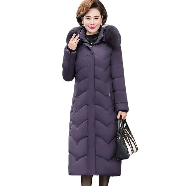 

women's down & parkas oversized winter jacket women parka hooded long outerwear thicken warm middle aged plus size 6xl 7xl 8xl, Black