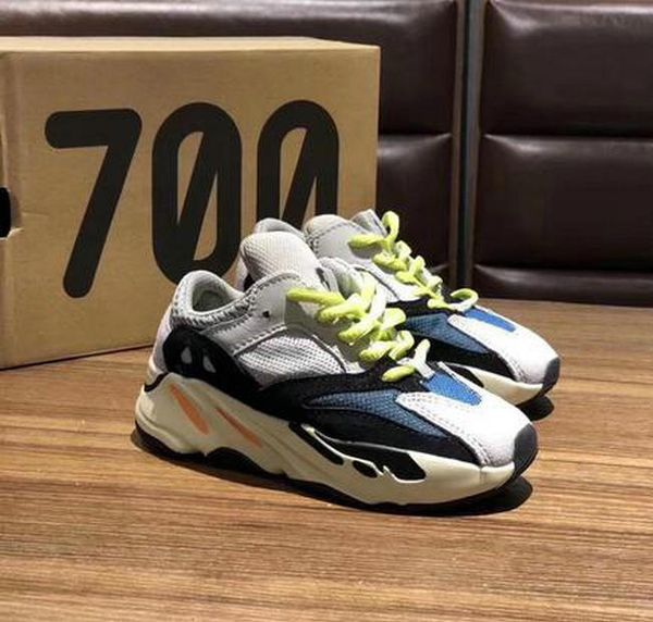 

700 kids shoes designer wave runner solid grey inertia mauve baby outdoor shoes kanye west 700 running shoe children sneakers size 28-35