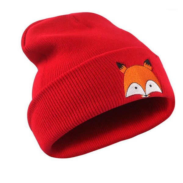 

beanie/skull caps fashion headwear women's beanies winter hats embroidered pattern cuff knit warm skull red grey navy black white1, Blue;gray