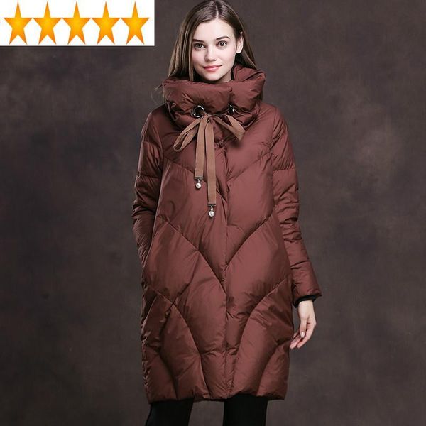 

women's down & parkas white duck long jacket women coat winter womens jackets 2021 fashion parka chamarras de mujer kj550, Black