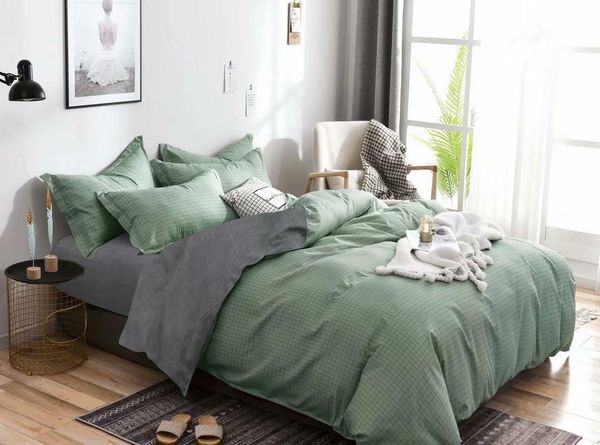 

bedding sets 1314 spinning kit plain color simple set of solid plaid textured pillowcase bed  size king