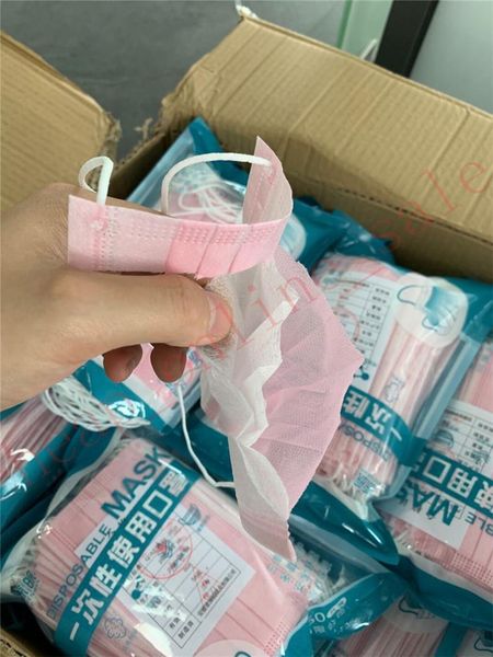 

loop elastic quality ear high face 3 disposable layer breathable blue white masks health protection3w7w