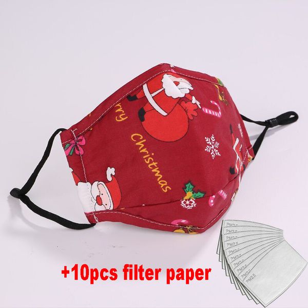 

printed face deer fashion xmas anti dust snowflake christmas mouth cover washable reusable with masks filters mg76