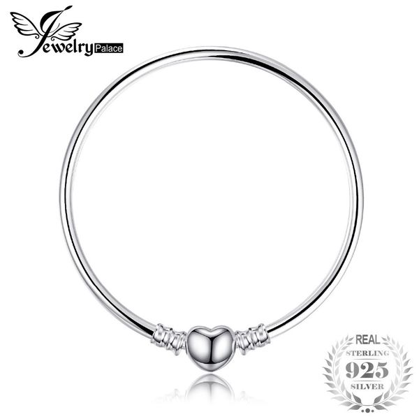 

jewelrypalace 925 sterling silver bracelets elegant heart beads bracelet bangle gifts for women anniversary fashion diy jewelry c19021501, Black