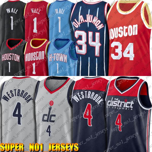 

houston rockets jerseyrussell hakeem westbrook olajuwon jerseys john 1 wall jersey washington wizards jersey, Black;red