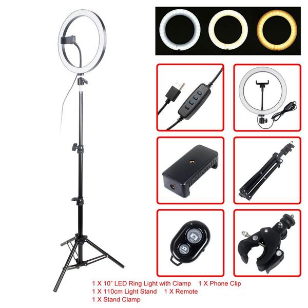 

flash heads led ring light dimmable selfie lamp pographic lighting with tripod stand phone holder for live youtube