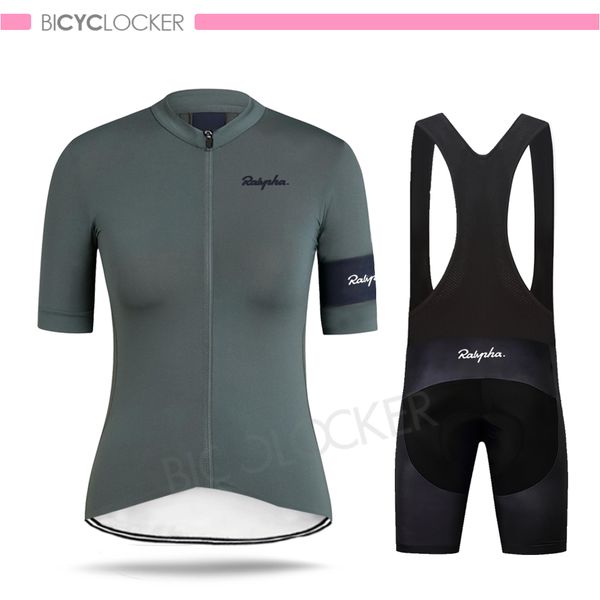 

women cycling clothing lady jersey set short sleeve road bike uniform simple summer bicycle training suit breathable quick dry c0123, Gray
