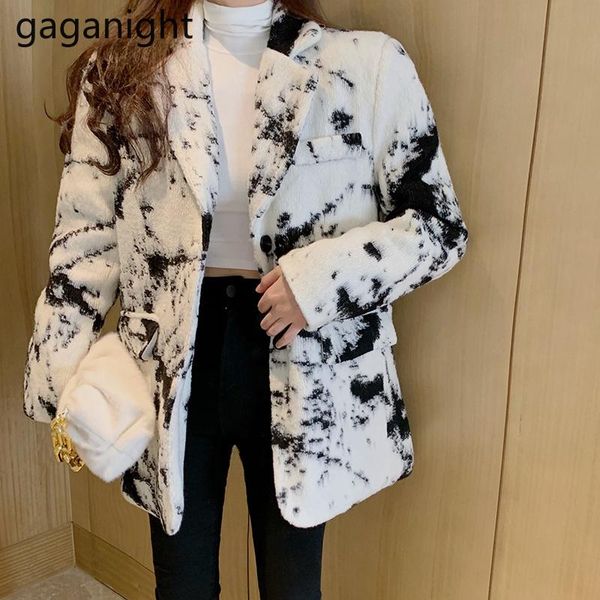 

gaganight vintage fashion women blazer spring autumn lady chic casual loose coat outwear korean elegant suit blazers 2020 new, White;black
