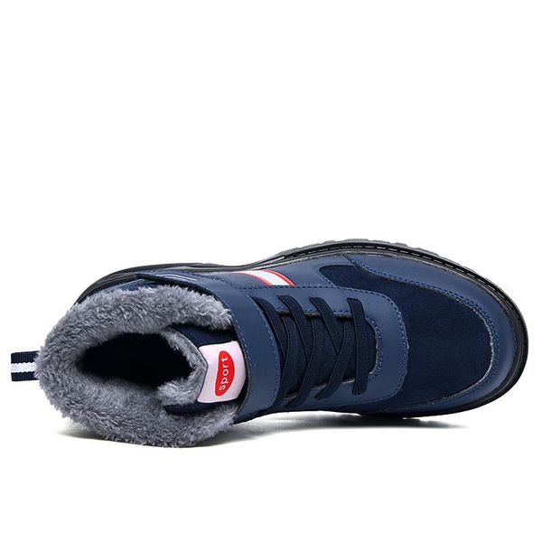 

2021 winter keep warm plush leather high-sports shoes 8902, Black