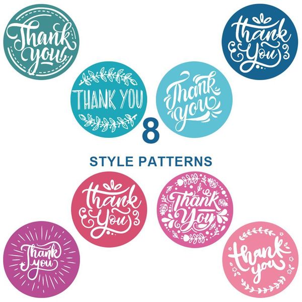 

8 designs greenery frames thank you stickers seal labels for package decoration party wedding labels school stationery sticker wmthjt