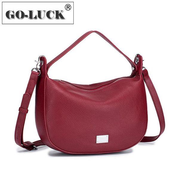 

cross body 2021 fashion half-moon women crossbody shoulder bag genuine cowhide leather simple style ladies messenger bags handbag