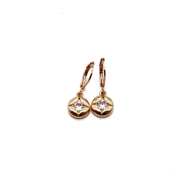 

crystal earrings copper material zircon stones cute exquisite, Golden;silver