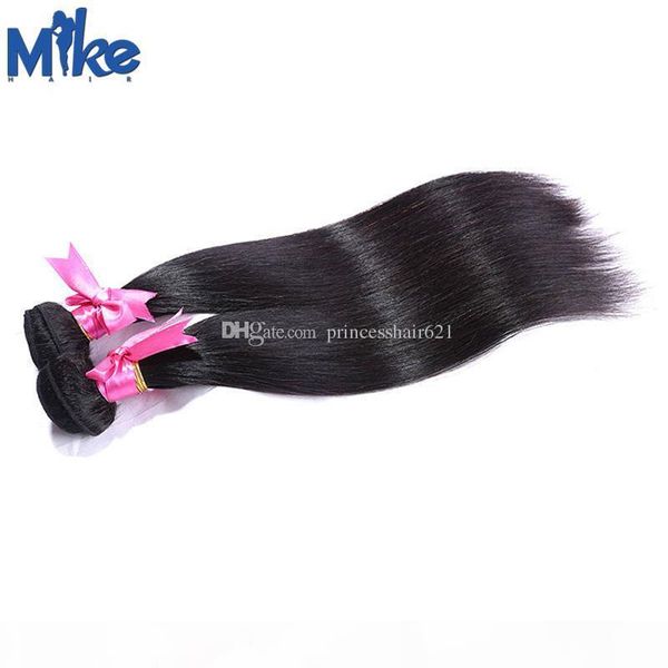 

mikehair wholesale brazilian hair bundles 2pcs natural straight human hair weaves affordable peruvian indian malaysian hair extensions, Black