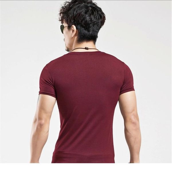 

men pure color o-neck t-shirt render unlined upper garment t shirt for male with short sleeves tight mens qyltkn, White;black