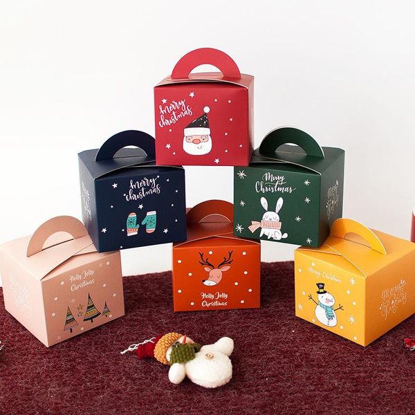 

creative cartoon christmas eve apple gift box beautifully folded colorful cupcakes dessert cookies candy gift packaging box