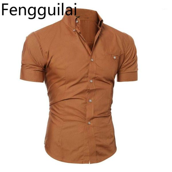 

men shirt male short sleeve hawaiian shirts casual metal buckle hit color slim fit black mens dress shirts1, White;black