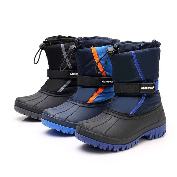 Kinder Winter Schneestiefel für Kinder Mädchen Casual Baumwolle gepolsterte warme Schuhe Jungen rutschfeste wasserdichte Gummisohle Baby Plüsch LJ201029