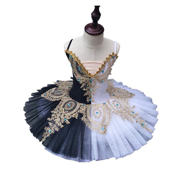 

new professional ballet tutus swan lake black white ballet clothes tutu skirt for women dancer dress party dance costume, Black;red