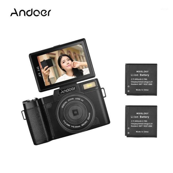 

andoer digital camera cam camcorder 3.0" rotatable lcd screen anti-shake 4x digital zoom camera 1080p 15fps full hd 24mp1