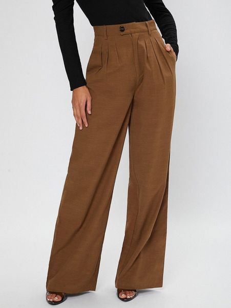 

tall fold pleated wide leg pants l7jk#, Black;white