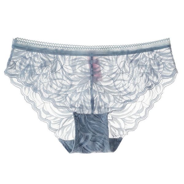 

new hollow flower transparent women's traceless underwear low waist mesh lace girls briefs, Black;pink