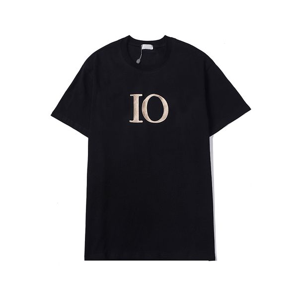 

21ss designer tide t shirts chest letter laminated print short sleeve high street loose oversize casual t-shirt 100% pure cotton for men an, White;black