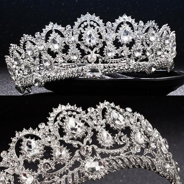 

hair clips & barrettes luxury bridal crown but crystal royal wedding tiara crowns headband accessories, Golden;silver