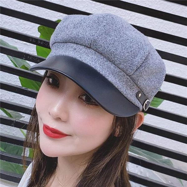 

woolen octagonal hats for women casual winter autumn hat ladies fashion boinas beret cap female newsboy caps, Blue;gray