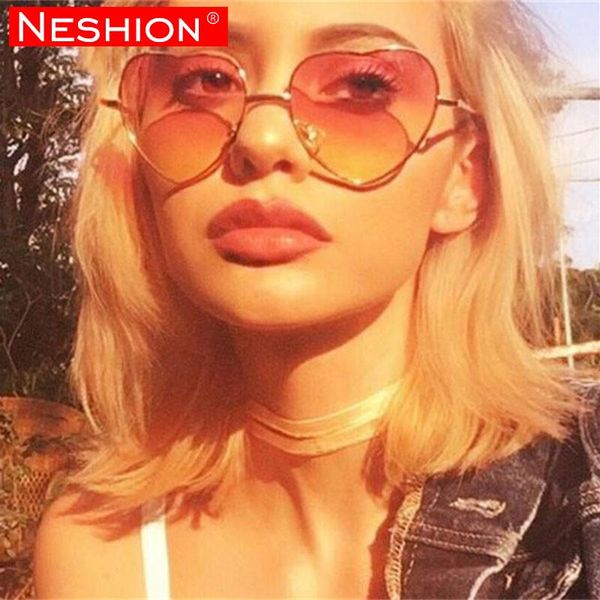 

gradient pink mirror women sunglasses heart fashion alloy gold frame cute eyewear casual holiday seaside shade sun glasses, White;black