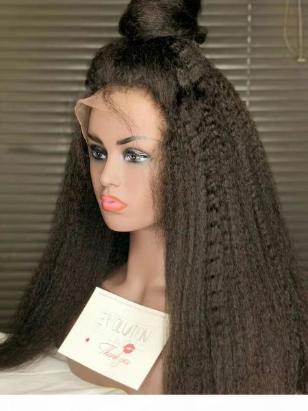 

150 density pre plucked 360 lace wig lace frontal wig yaki straight human hair wig with baby hair malaysian remy wigs can ponytail, Black;brown