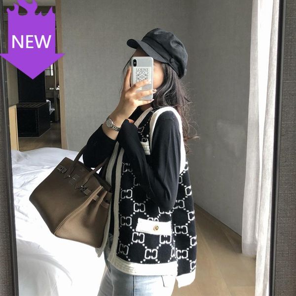 

autumn and winter sweater female loose sweaters for women korean 2020 new knitted cardigan vest fashion temperament, White