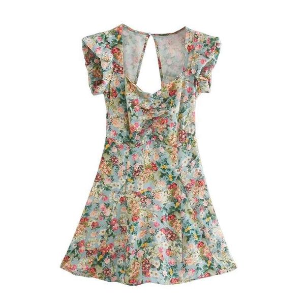 

summer 2020 new style slim satin print dress 0276825, Black;gray