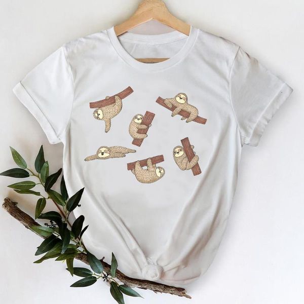 

t-shirts for women 2021 sloth lazy cartoon fashion girl 90s spring summer lady print graphic tshirt female tee t-shirt, White