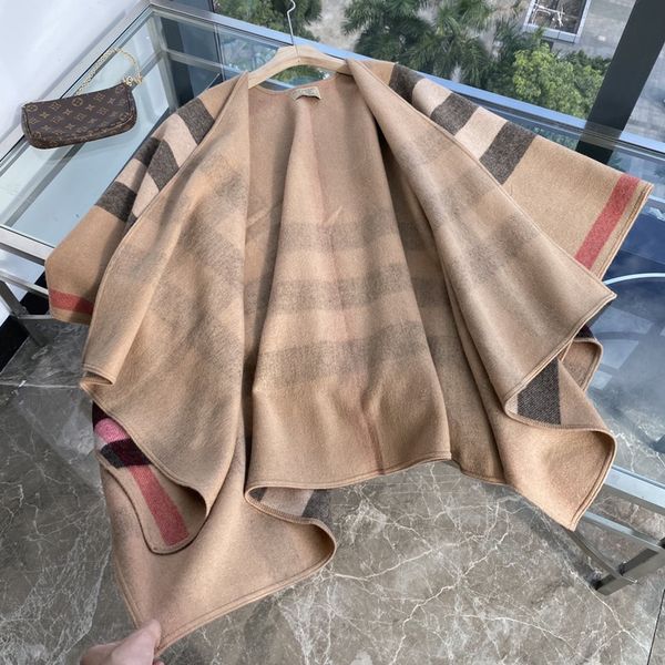 

2020 autumn and winter new luxury design cloak shawl fashion warm all-match specification 160.180, Blue;gray