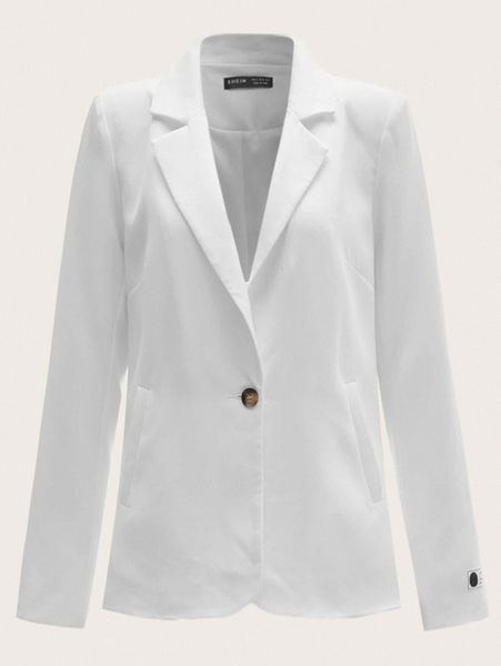 

lapel neck single button patch detail blazer i1ci#, White;black